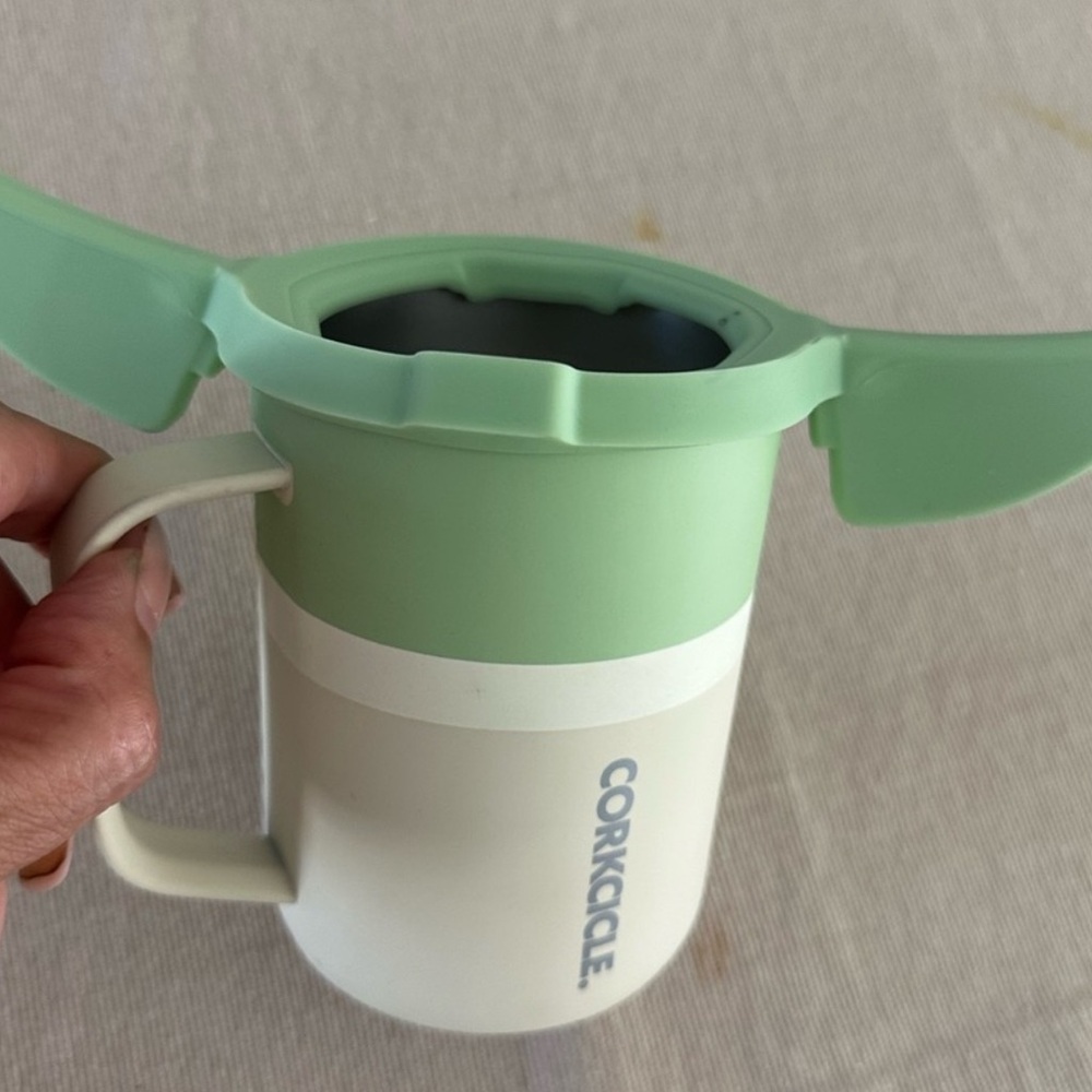 Corkcicle Mint Green and White Mug